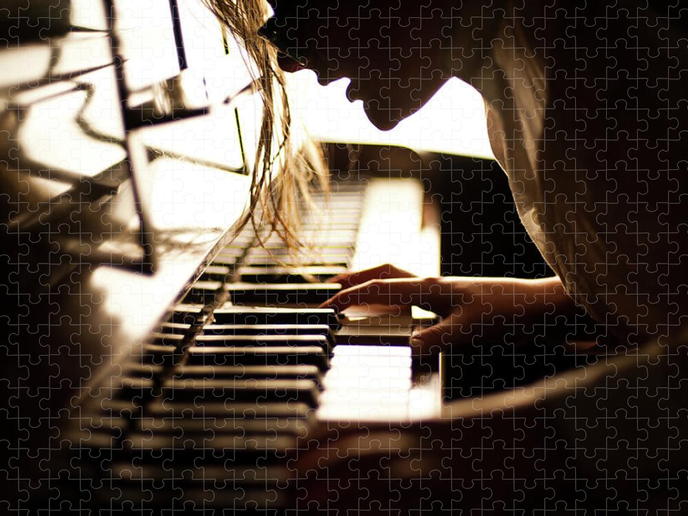 Piano Jigsaw Puzzle featuring the photograph Pianist by Elizabeth Livermore