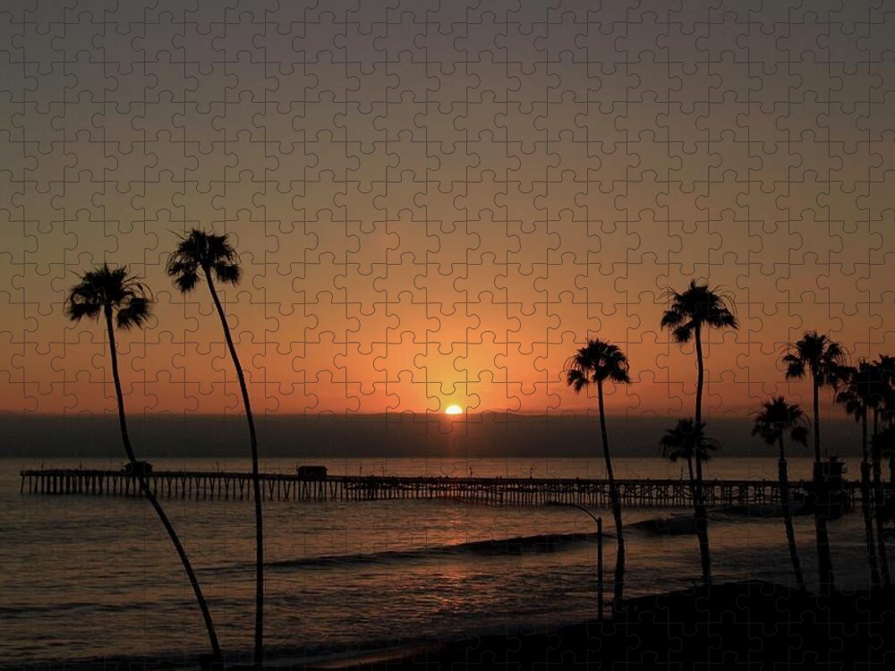 Sunset Jigsaw Puzzle featuring the photograph Pier Sunset by Brian Eberly