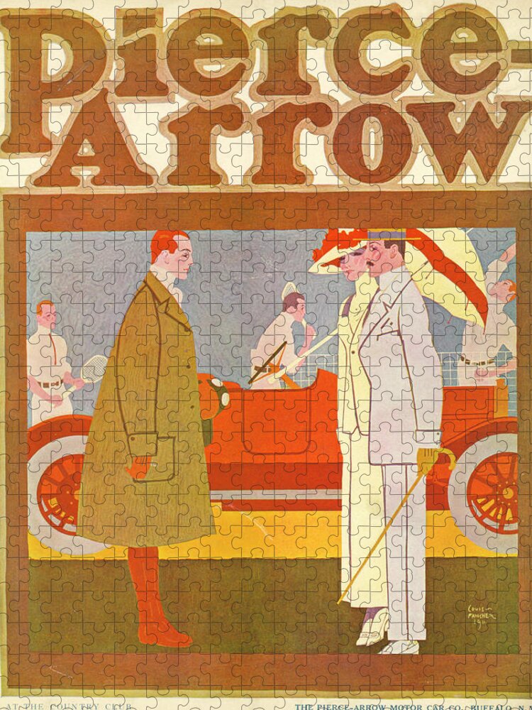 Advertisement Jigsaw Puzzle featuring the mixed media Pierce-Arrow Advertisement by Louis Fancher