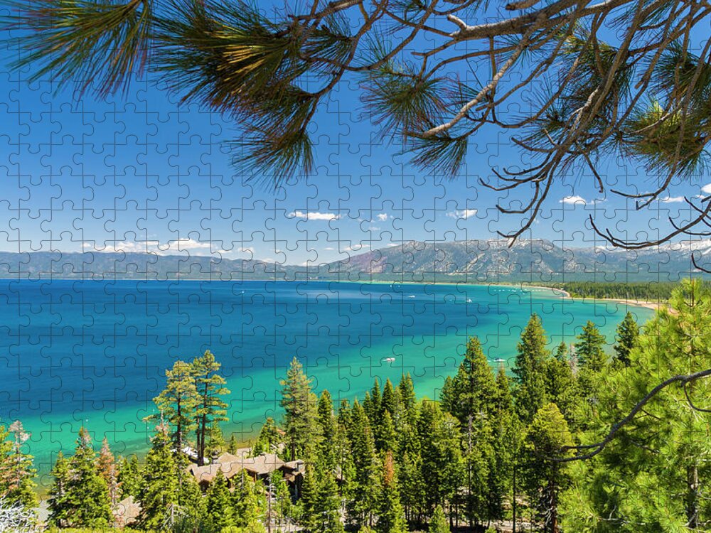 Scenics Jigsaw Puzzle featuring the photograph Pine Trees, Lake Tahoe, California, Usa by Stuart Dee