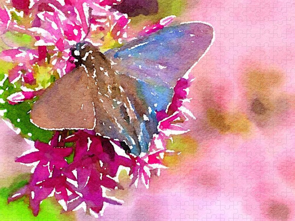 Butterfly Jigsaw Puzzle featuring the mixed media At Peace by Susan Rydberg
