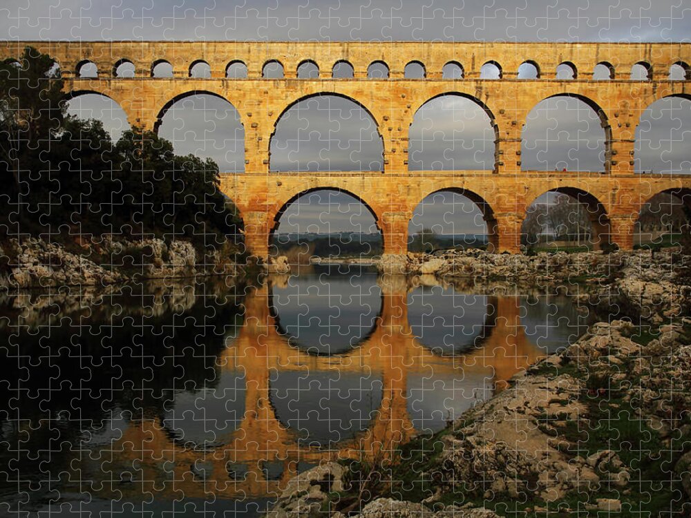 Built Structure Jigsaw Puzzle featuring the photograph Pont Du Gard by Boccalupo Photography