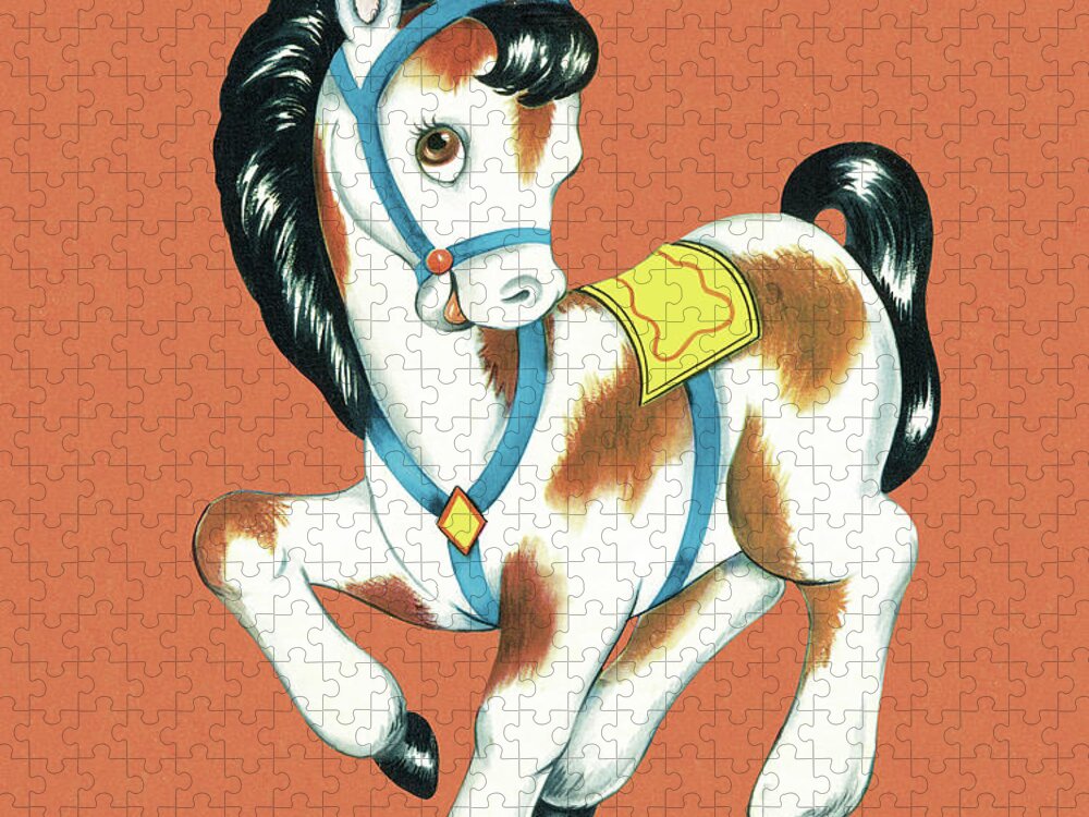 Animal Jigsaw Puzzle featuring the drawing Pony by CSA Images