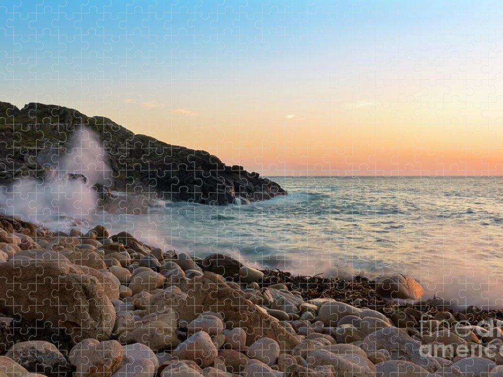 Porth Nanven Jigsaw Puzzle featuring the photograph Porth Nanven Splashback by Terri Waters