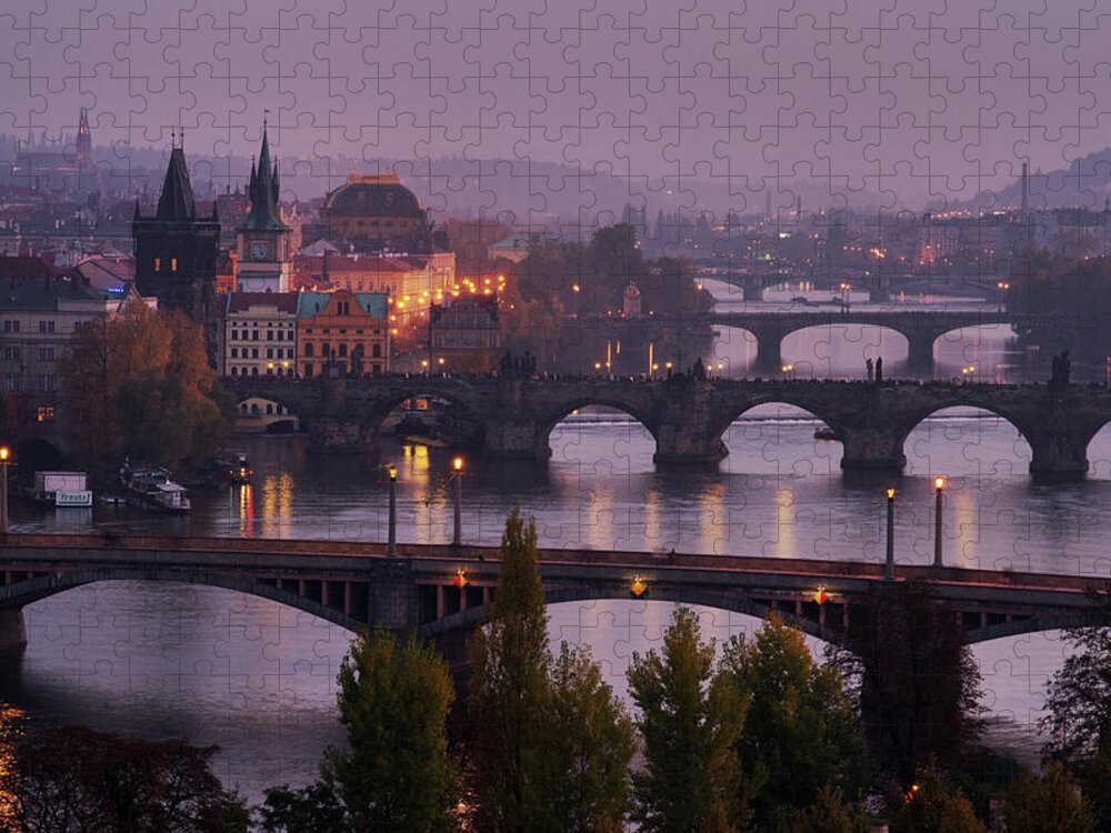 Built Structure Jigsaw Puzzle featuring the photograph Prague Evening by Dennis Fischer Photography