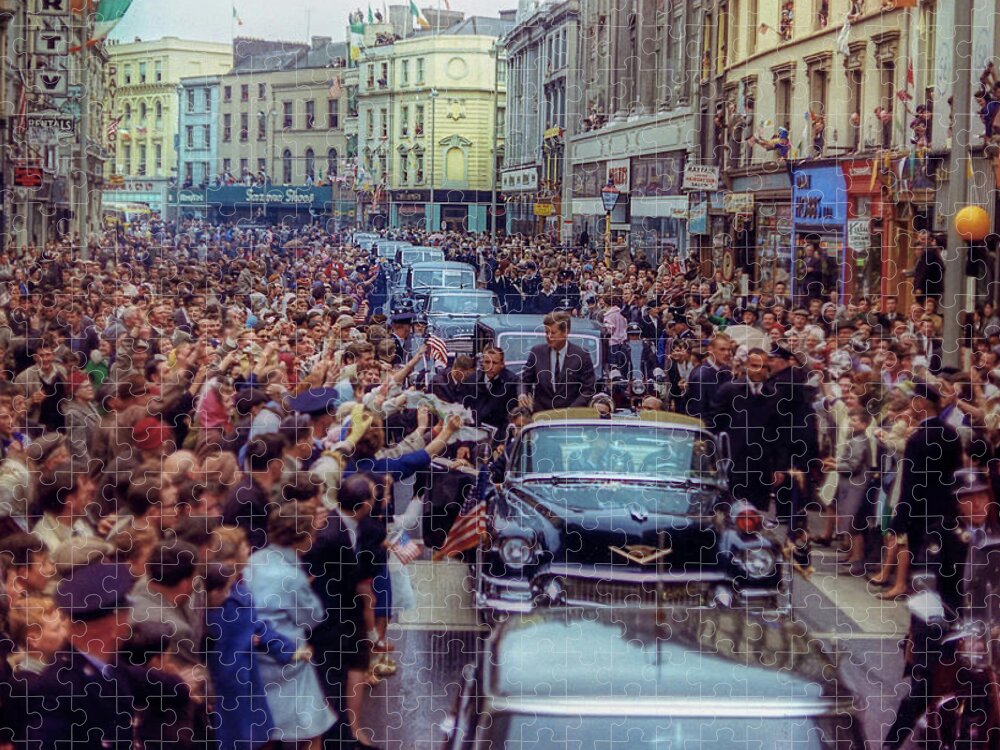 President Jigsaw Puzzle featuring the photograph President Kennedy's Trip To Dublin 1963 by Mountain Dreams