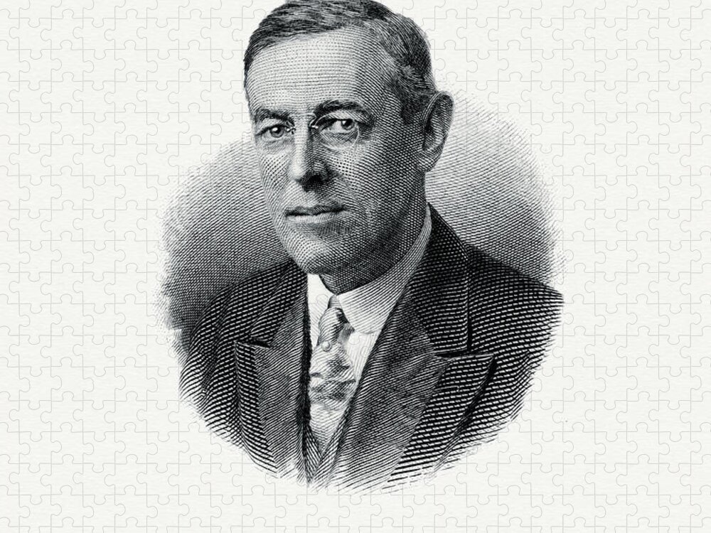 President Woodrow Wilson Jigsaw Puzzle featuring the painting President Woodrow Wilson by The Bureau of Engraving and Printing