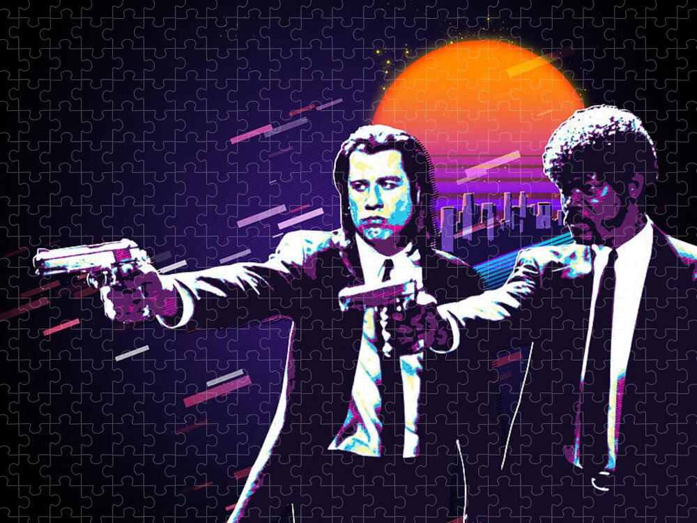 Pulp Fiction Jules Averbukh Urban - Fine America Puzzle and Vincent Neon Vega by - Jigsaw Serge Art Revisited Winnfield
