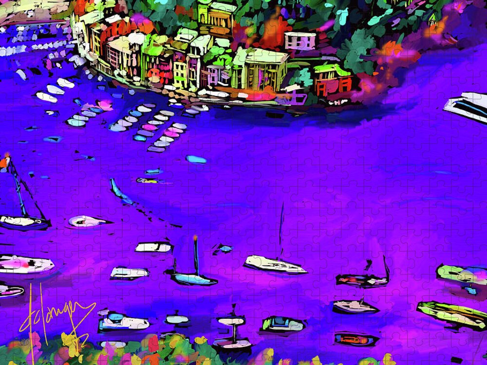 Dc Langer Jigsaw Puzzle featuring the painting Purple Cove by DC Langer