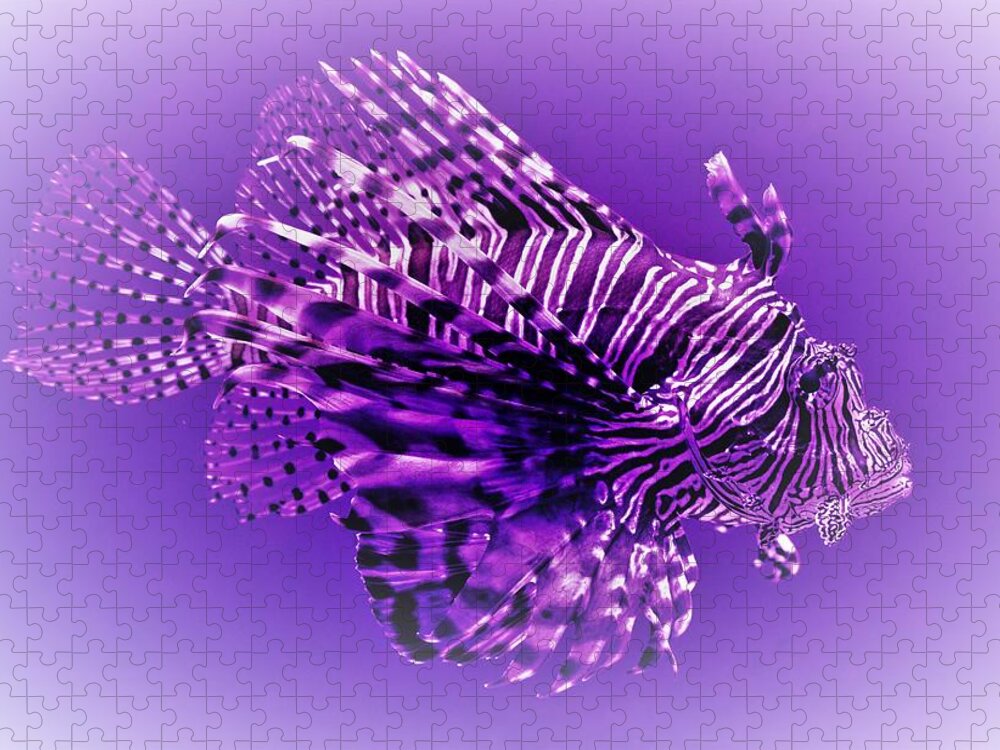 Lion Fish Jigsaw Puzzle featuring the photograph Purple Lionfish by Lucie Dumas
