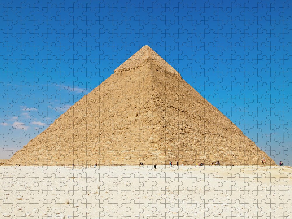 In A Row Jigsaw Puzzle featuring the photograph Pyramids Of Giza by Holgs