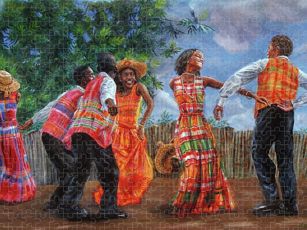 Caribbean Jigsaw Puzzle featuring the painting Quadrille by Jonathan Gladding