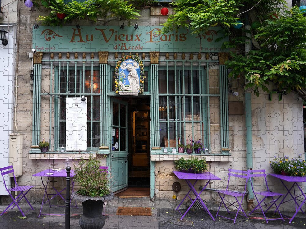 Quaint Paris Cafe Jigsaw Puzzle featuring the photograph Quaint Paris Cafe by Andrew Fare