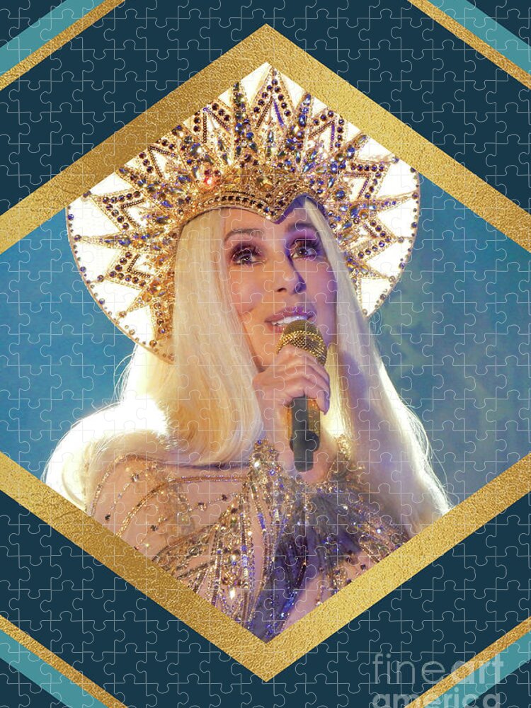 Cher Jigsaw Puzzle featuring the digital art Queen Cher by Cher Style