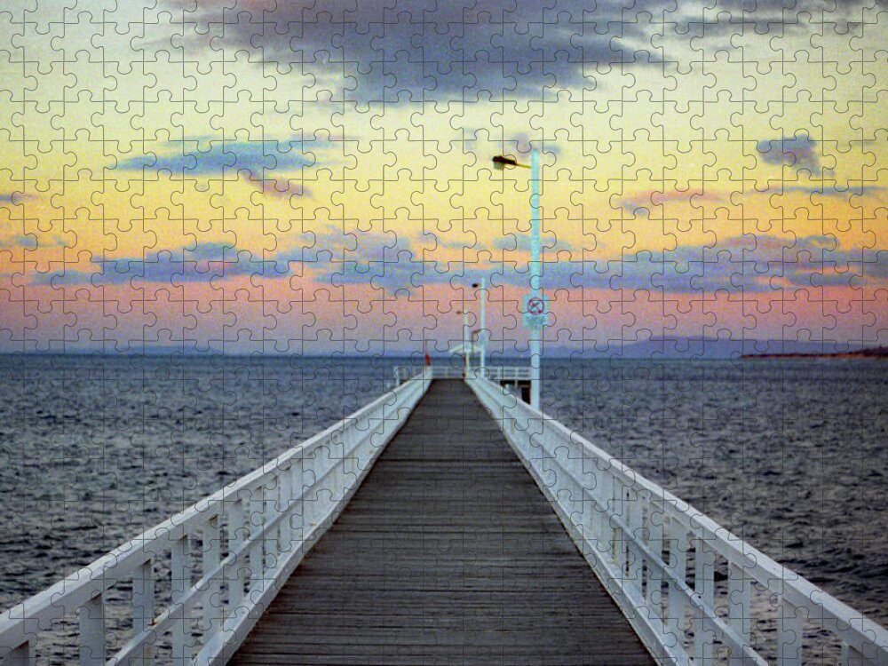 Sunset Jigsaw Puzzle featuring the photograph Queenscliff Sunset by Jerry Griffin