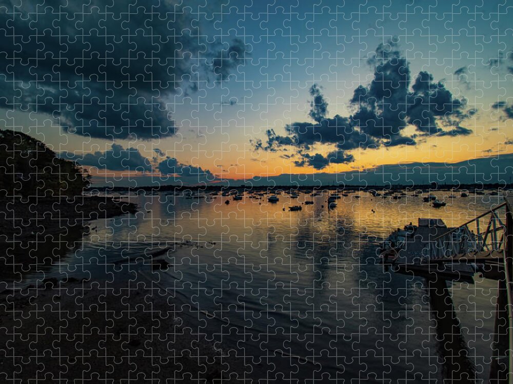 Folger Point Cove Jigsaw Puzzle featuring the photograph Quiet Evening Sunset by Jeff Folger