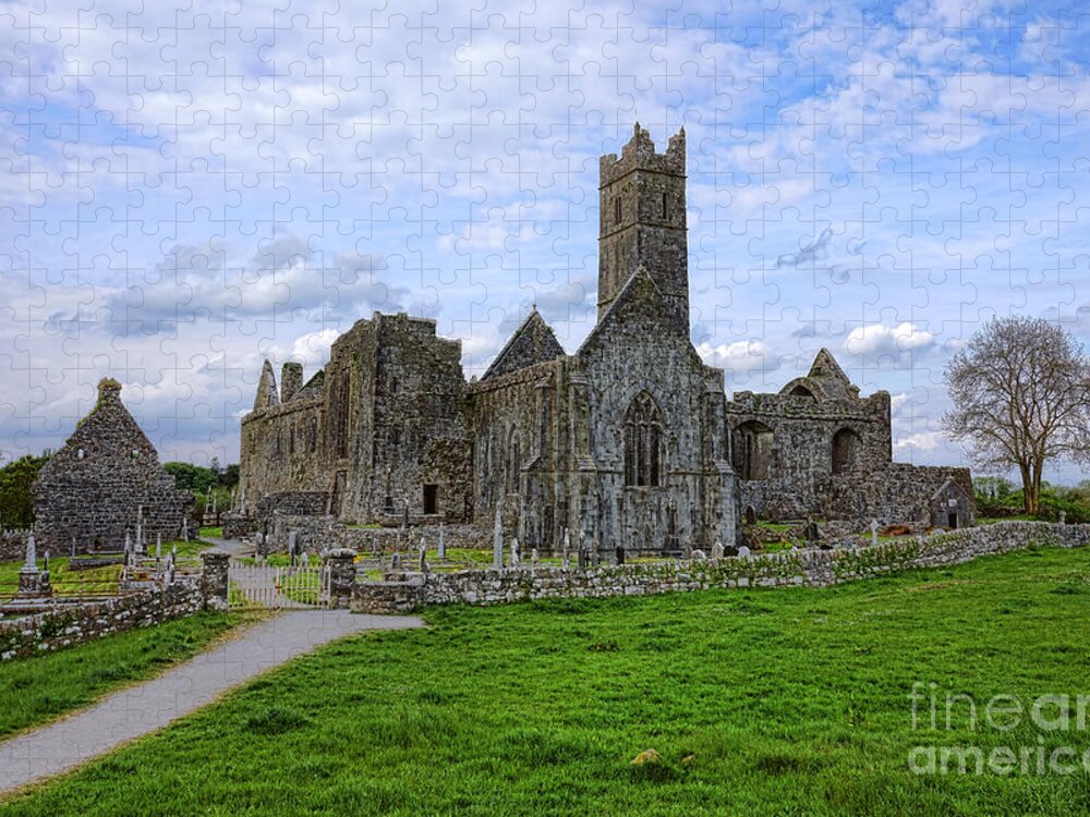 Quin Jigsaw Puzzle featuring the photograph Quin Abbey by Olivier Le Queinec