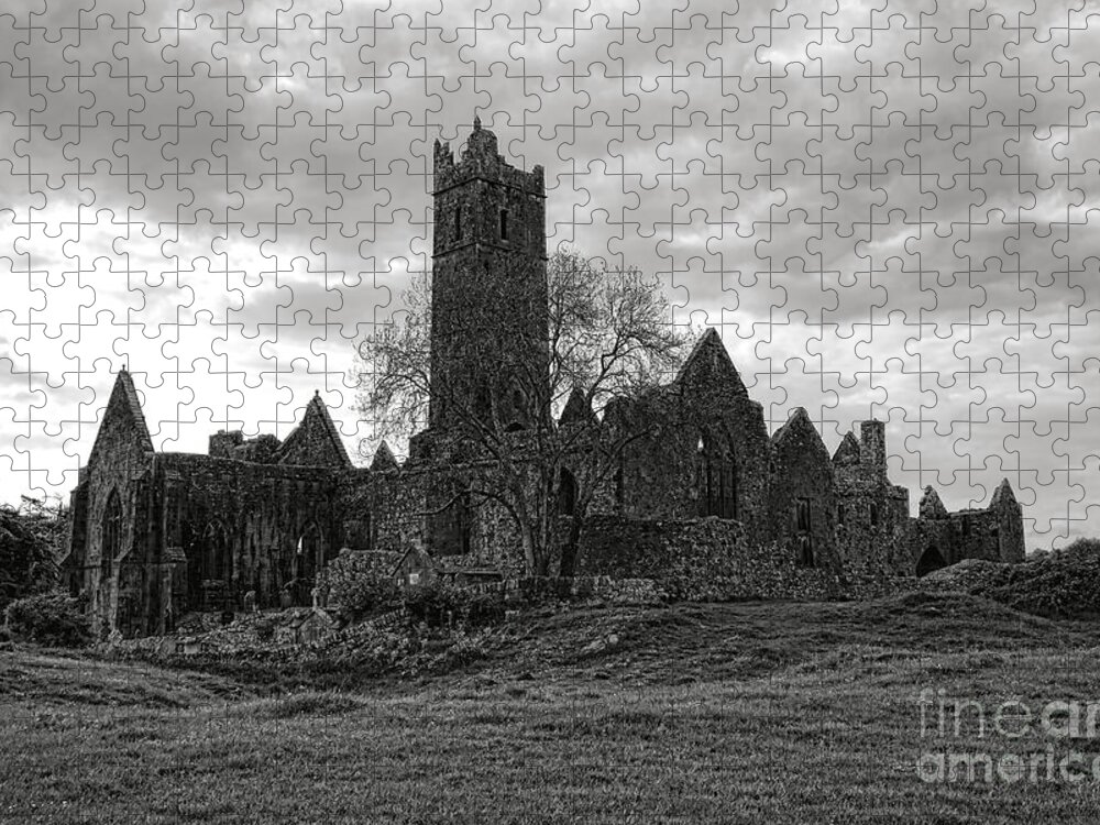 Quin Jigsaw Puzzle featuring the photograph Quin Monastery by Olivier Le Queinec