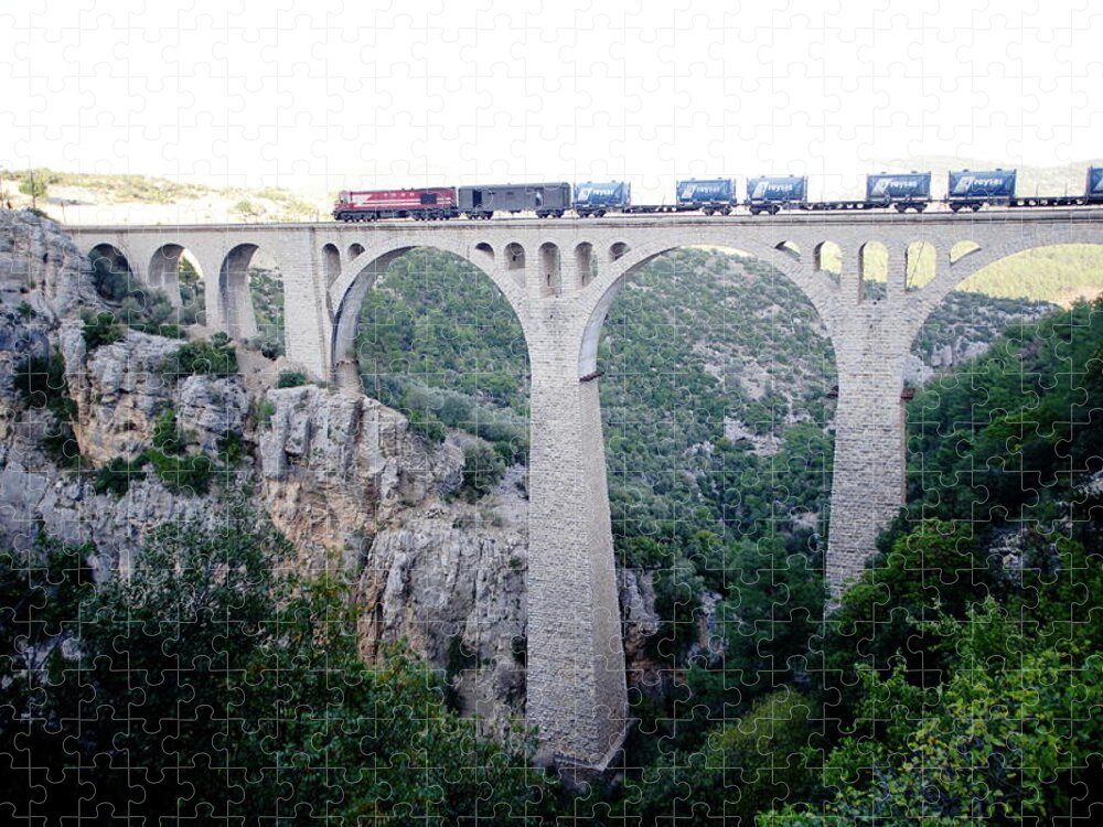 Arch Jigsaw Puzzle featuring the photograph Railway Bridge, Adana by Balikcioglu