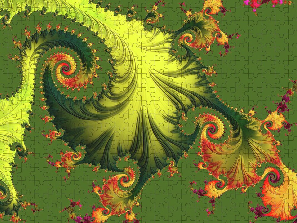 Rain Forest Jigsaw Puzzle featuring the digital art Rain Forest by Susan Maxwell Schmidt