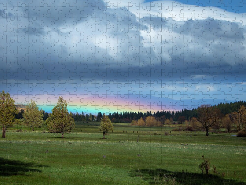 Rainbow Jigsaw Puzzle featuring the photograph Rainbow in the Valley by Randy Robbins