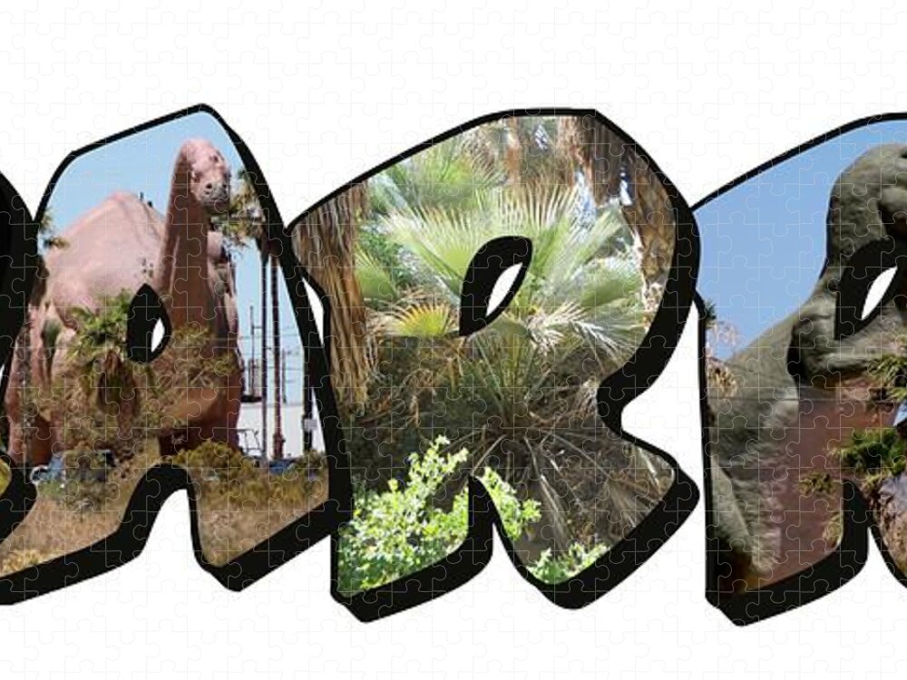 Large Letter Jigsaw Puzzle featuring the photograph RARR Big Letter Dinosaurs by Colleen Cornelius