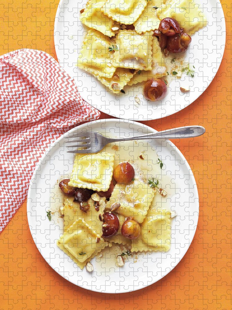 Cherry Jigsaw Puzzle featuring the photograph Ravioli With Cherries by Annabelle Breakey