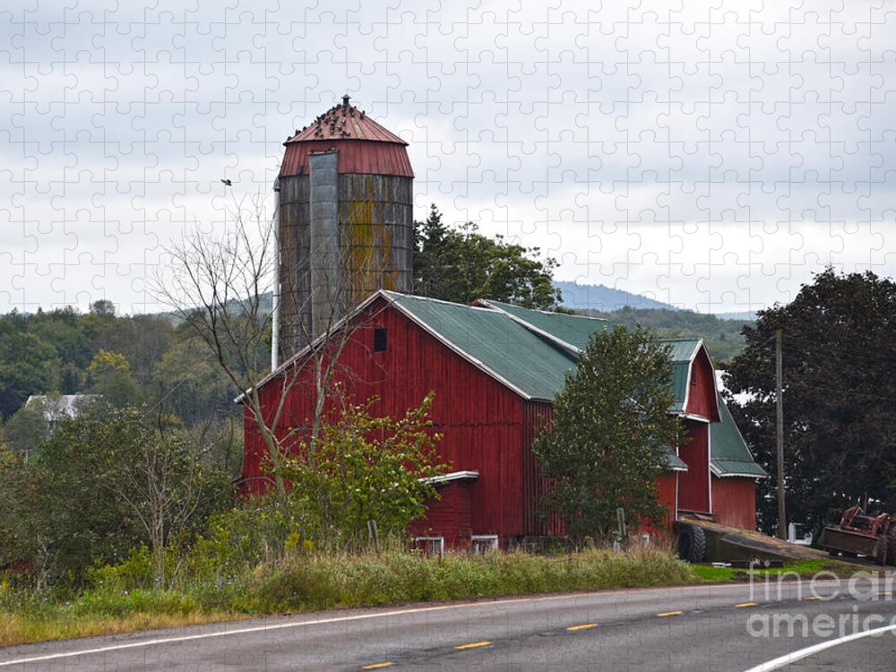 Pennsylvania Jigsaw Puzzle featuring the photograph Red Pennsylvania Barn and Silo by Catherine Sherman