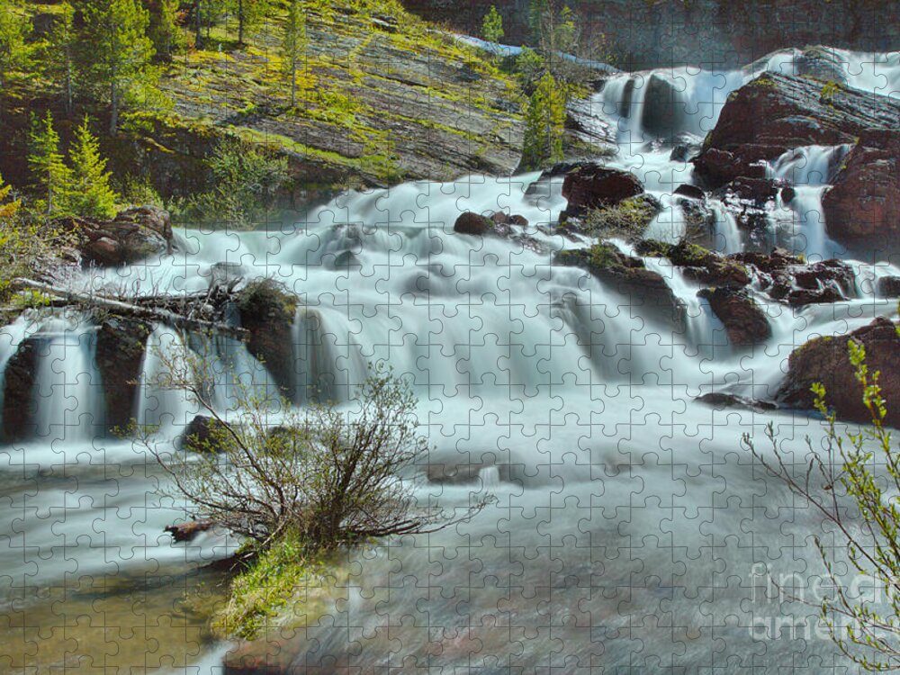 Red Rock Falls Jigsaw Puzzle featuring the photograph Red Rock Falls Base by Adam Jewell