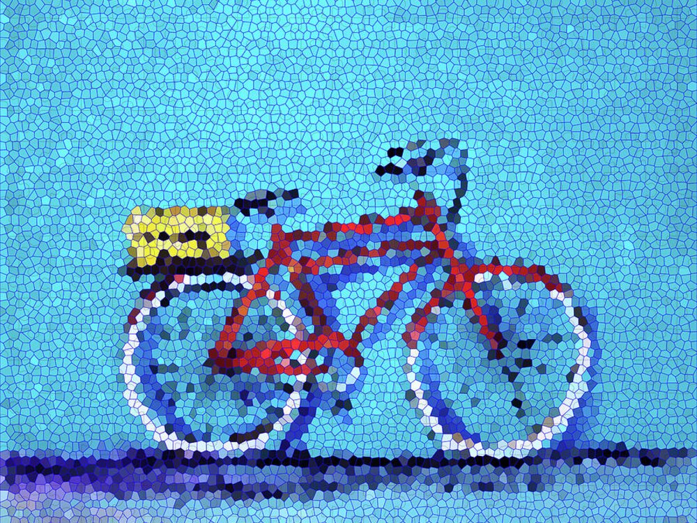 Bike Jigsaw Puzzle featuring the painting Red Summer Bike by Katy Hawk