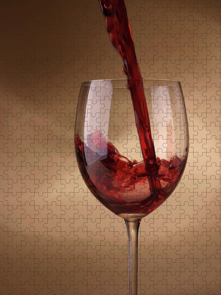 Alcohol Jigsaw Puzzle featuring the photograph Red Wine Pour by Donald gruener