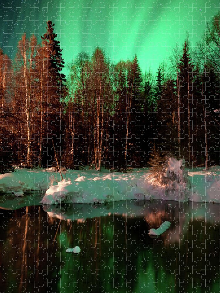 Tranquility Jigsaw Puzzle featuring the photograph Reflecting On Dream - Alaskan Northern by Mike Berenson / Colorado Captures