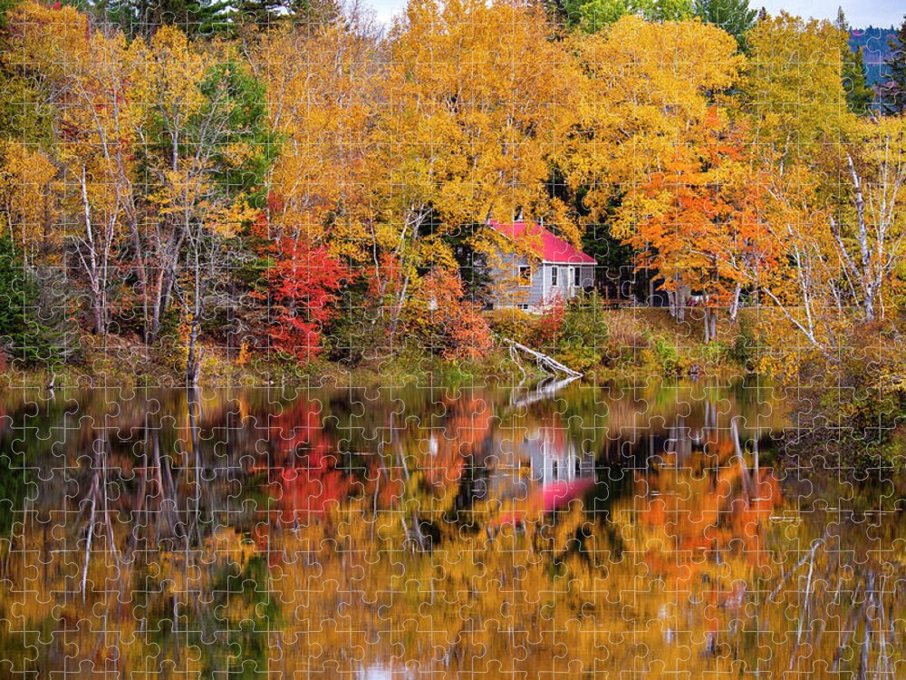 Autumn Reflection In New Hampshire Jigsaw Puzzle featuring the photograph Reflection Of Perfection by Mark Papke