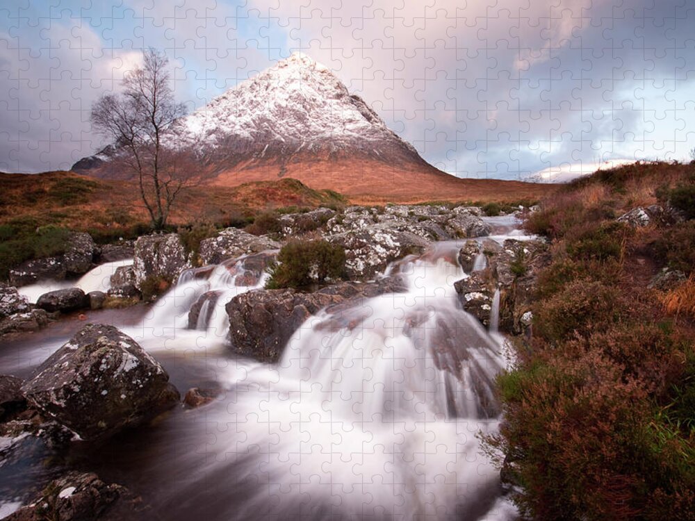 Scenics Jigsaw Puzzle featuring the photograph River Coupal And Buachaille Etive Mor by Empato