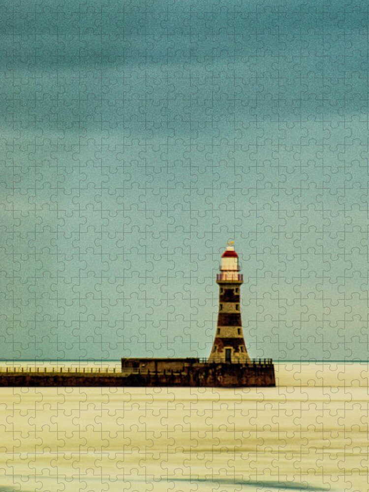 England Jigsaw Puzzle featuring the photograph Roker Pier and Lighthouse by John Paul Cullen