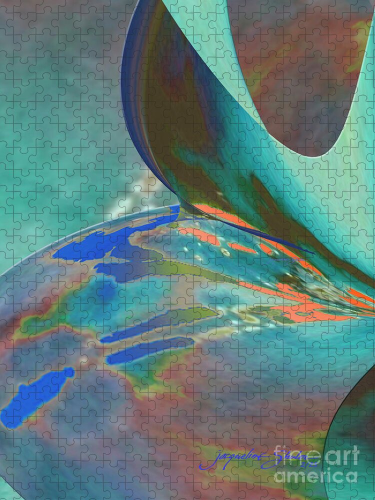 Abstract Jigsaw Puzzle featuring the digital art Roll Out by Jacqueline Shuler
