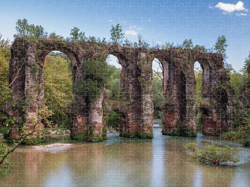 Europe Jigsaw Puzzle featuring the photograph Roman Aqueduct I by Elias Pentikis