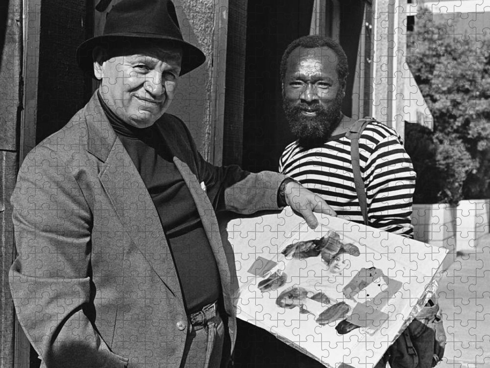 Art Jigsaw Puzzle featuring the photograph Romare Bearden & Raymond Saunders by Kathy Sloane