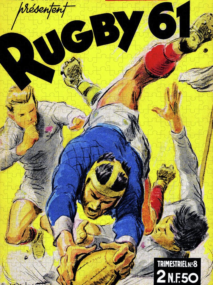 Rugby Jigsaw Puzzle featuring the painting Rugby 61 by Paul Ordner