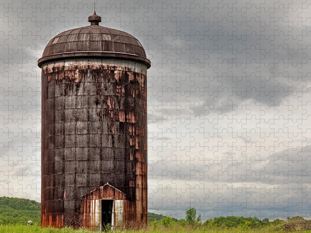 Silo Jigsaw Puzzle featuring the photograph Rustic Silo by Susan Candelario