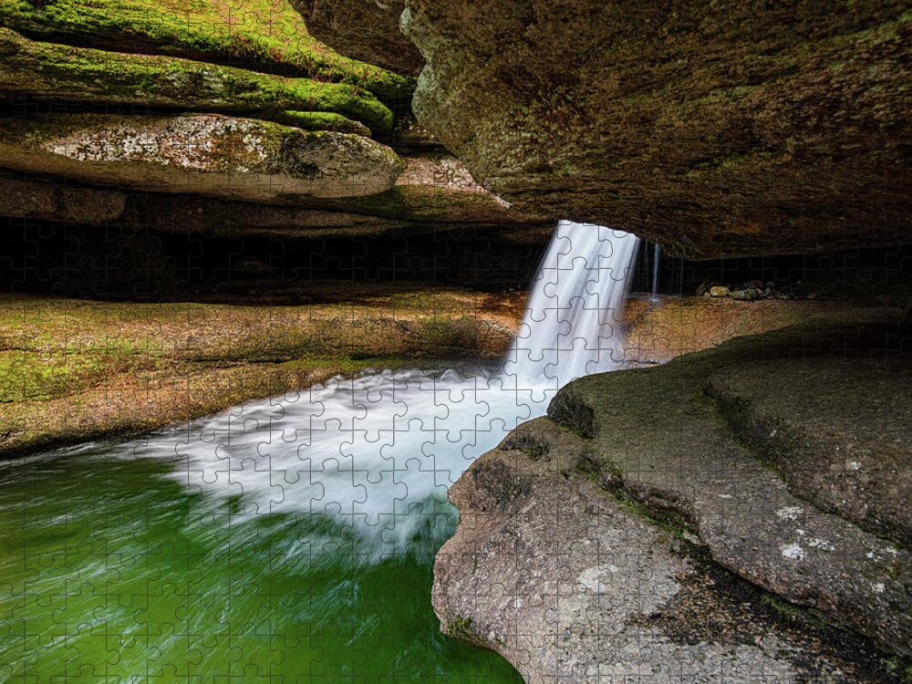 Sabbaday Jigsaw Puzzle featuring the photograph Sabbaday Falls in the White Mountain National Forest I by William Dickman