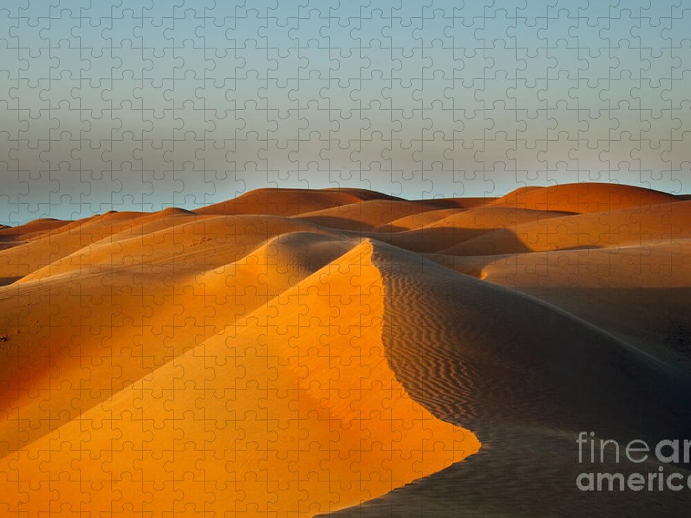 Middle Jigsaw Puzzle featuring the photograph Sand Dunes In Oman by Hainaultphoto