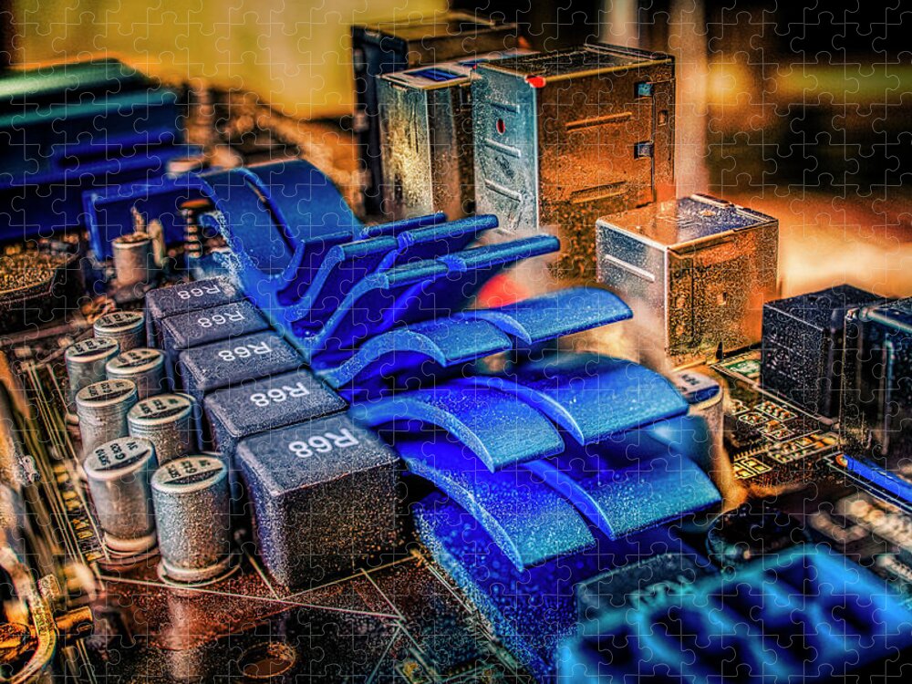 Electronics Jigsaw Puzzle featuring the photograph Sandstorm on the Motherboard by Micah Offman