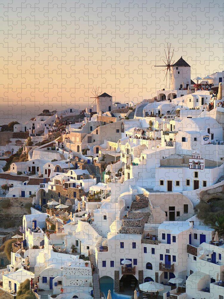 Scenics Jigsaw Puzzle featuring the photograph Santorini, Oia Town by Michele Falzone
