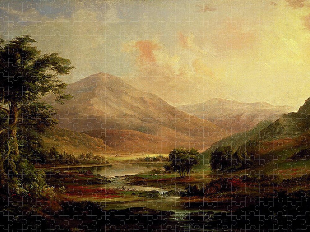 Scottish Landscape Jigsaw Puzzle featuring the painting Scottish Landscape by Robert Duncanson