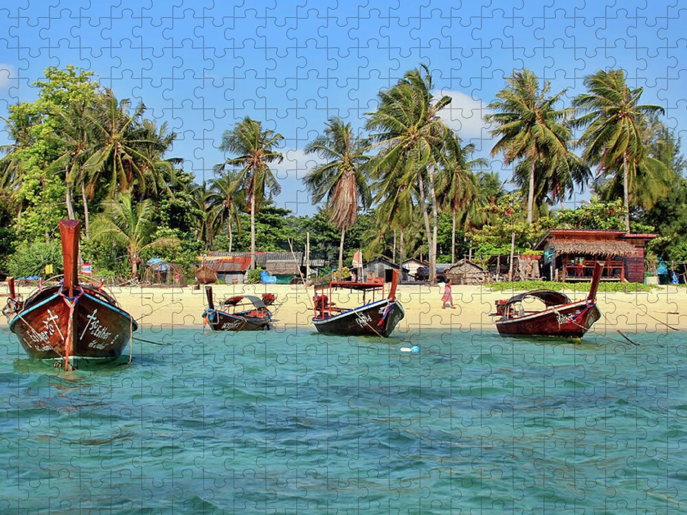 Andaman Sea Jigsaw Puzzle featuring the photograph Sea Gypsy Settlement On Koh Lipe by Igor Prahin