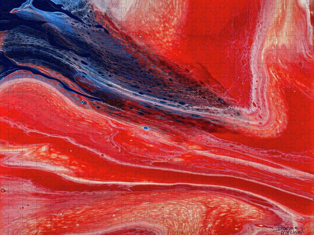 Abstract Jigsaw Puzzle featuring the painting Sea Of Red by Darice Machel McGuire