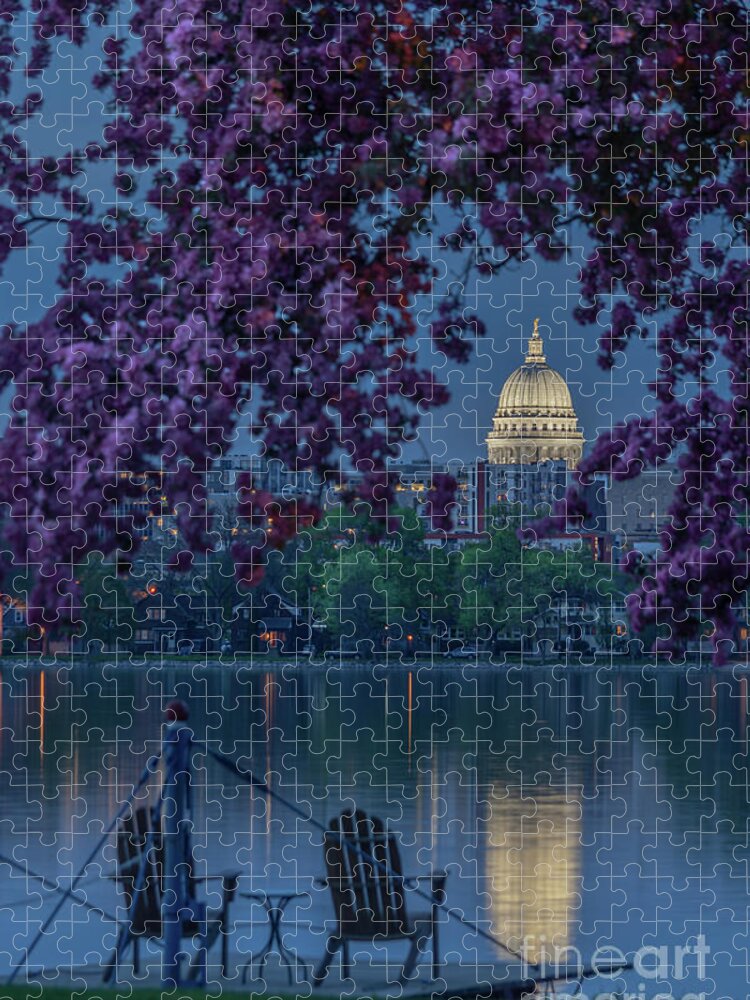 Redbud Jigsaw Puzzle featuring the photograph Seats with a View by Amfmgirl Photography