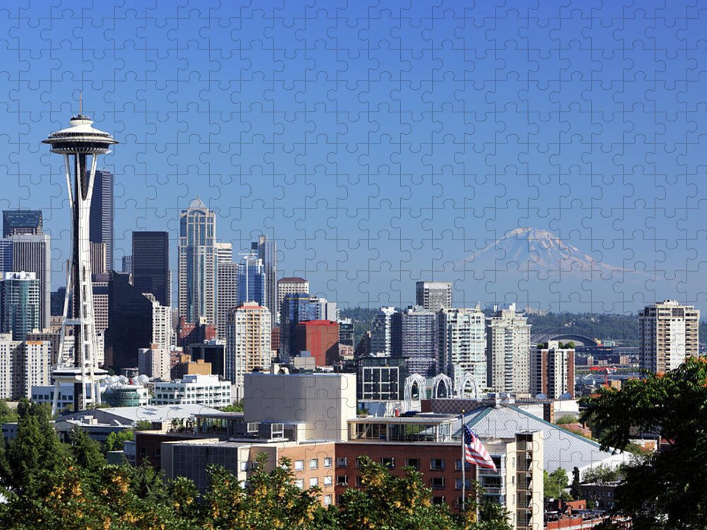 Downtown District Jigsaw Puzzle featuring the photograph Seattle, Wa by Veni