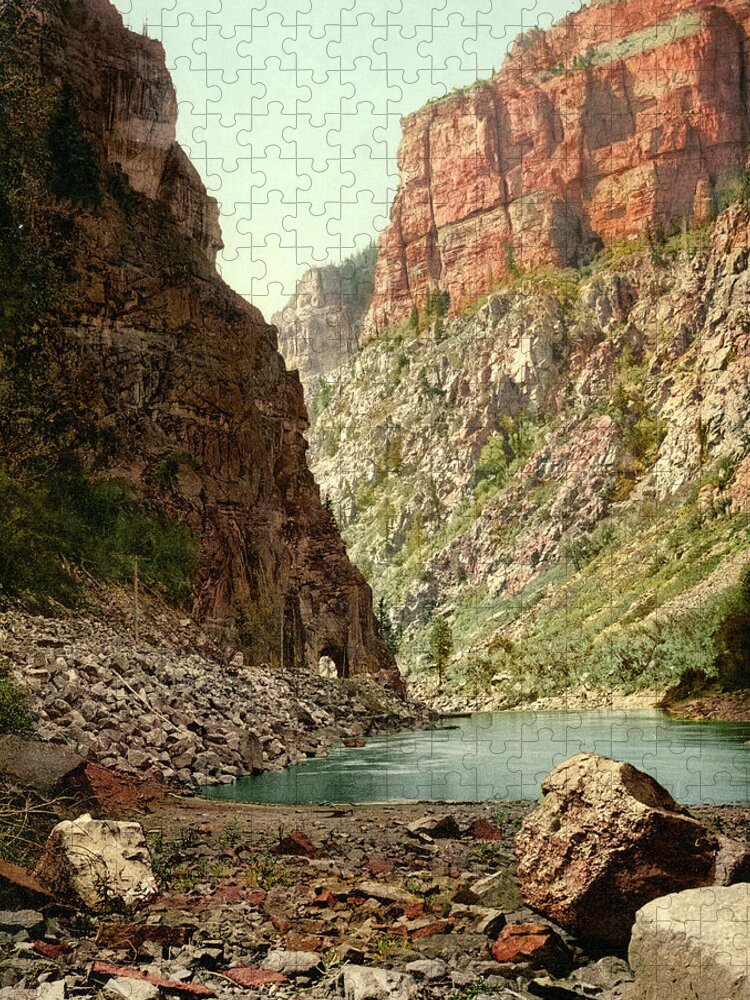  Jigsaw Puzzle featuring the photograph Second Tunnel, Grand River Canyon by Detroit Photographic Company